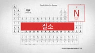 지구 대기의 대부분을 차지하며 생명체 구성의 중요 원소. 원자번호 7번, 질소(N)