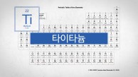 가볍고 단단해 여러 곳에 쓰이는 만능 금속. 원자번호 22번, 타이타늄(Ti)