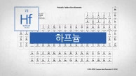 원자로 제어봉 제조에 사용되는 원소. 원자번호 72번, 하프늄(Hf)